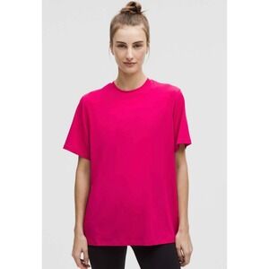 Lululemon Pink Cotton Crew Neck Short Sleeve T Shirt Women's Casual Athletic Top